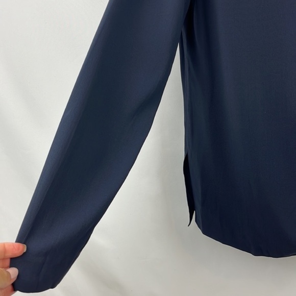 Eileen Fisher One Button Silk Lightweight Cardigan Jacket Navy‎ Blue Size S - Picture 5 of 10